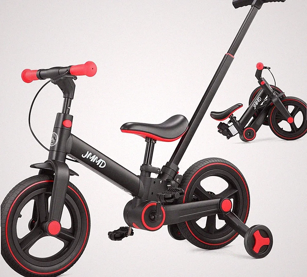 6 in 1 Toddler Bike with Push Handle for Kids 18-60 Months, 12" Foldable Balance